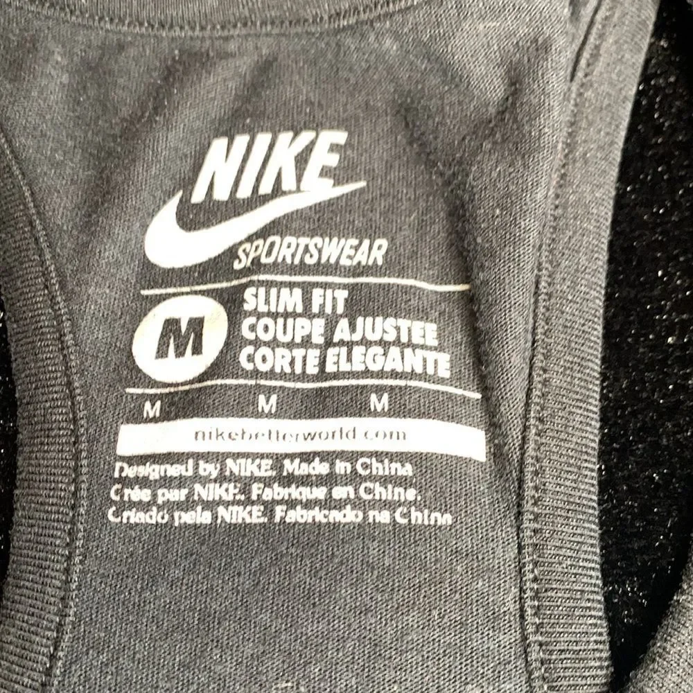 Women’s Black Nike Pink Swoosh Sportswear Athletic Racerback Tank Top Medium